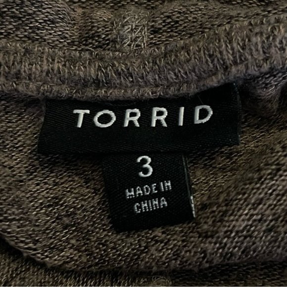 Torrid Size 3 Brown Hooded Oversized Pullover Knit Ling Sleeved Hoody - Picture 11 of 13